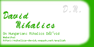 david mihalics business card